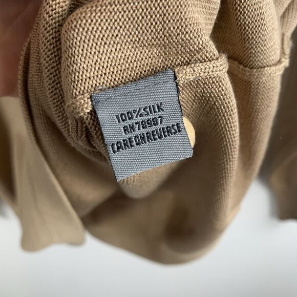 Johnston Murphy Sweater Mens Large Preppy Silk Pullover Tan Casual Adult - Picture 5 of 5